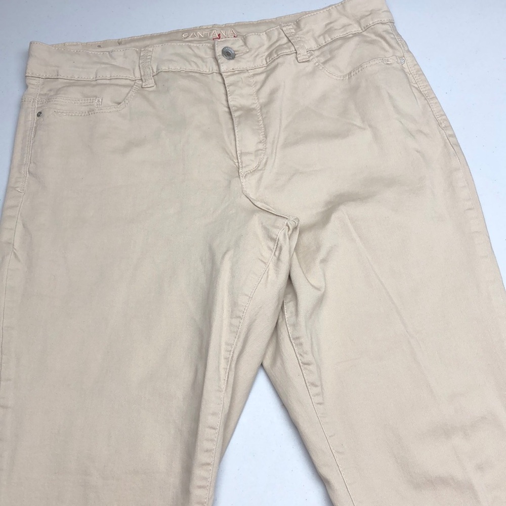 LIKE NEW SANTANA TAN HIGH-RISE CROP JEANS 14/32x25 ⭐️ - Picture 6 of 12